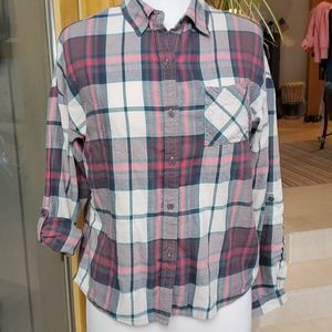 PrAna organoc cotton plaid shirt